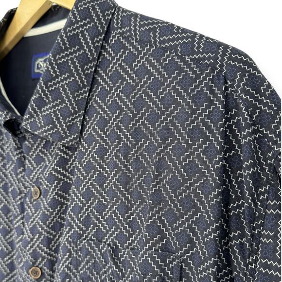 Nat Nast | XXL | Silk Blend Traditional Fit Pattern Short Sleeve Button-Up Shirt - Picture 9 of 11